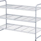 3-Tier Stackable Shoe Rack, Expandable & Adjustable Shoe Shelf Storage Organizer, Wire Grid, Silver
