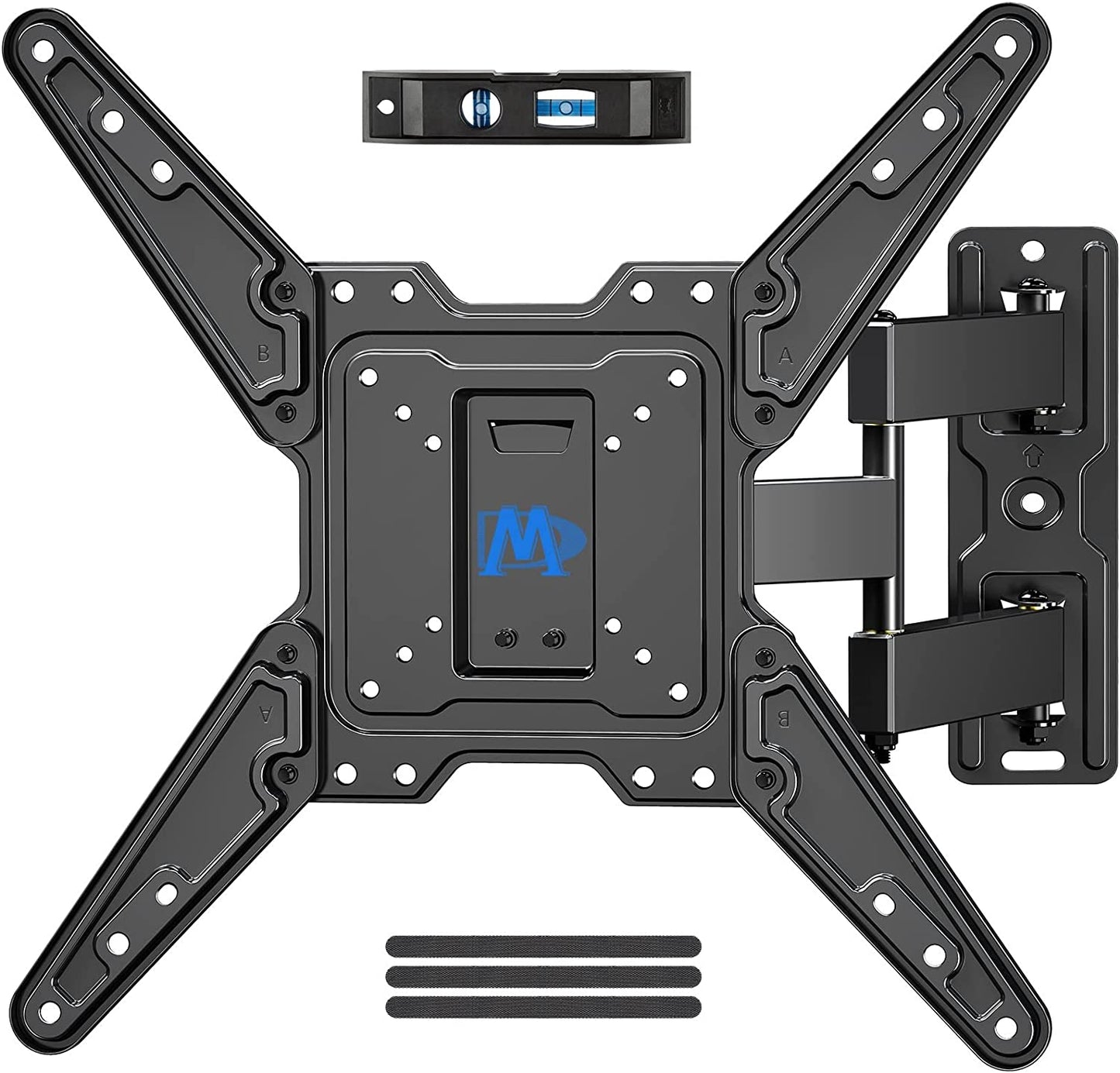 TV Wall Mount for Most 26-55 Inch Tvs, Full Motion TV Mount with Perfect Center Design on Single Stud Articulating Mount Max VESA 400X400Mm up to 77 LBS, Wall Mount TV Bracket MD2413-MX