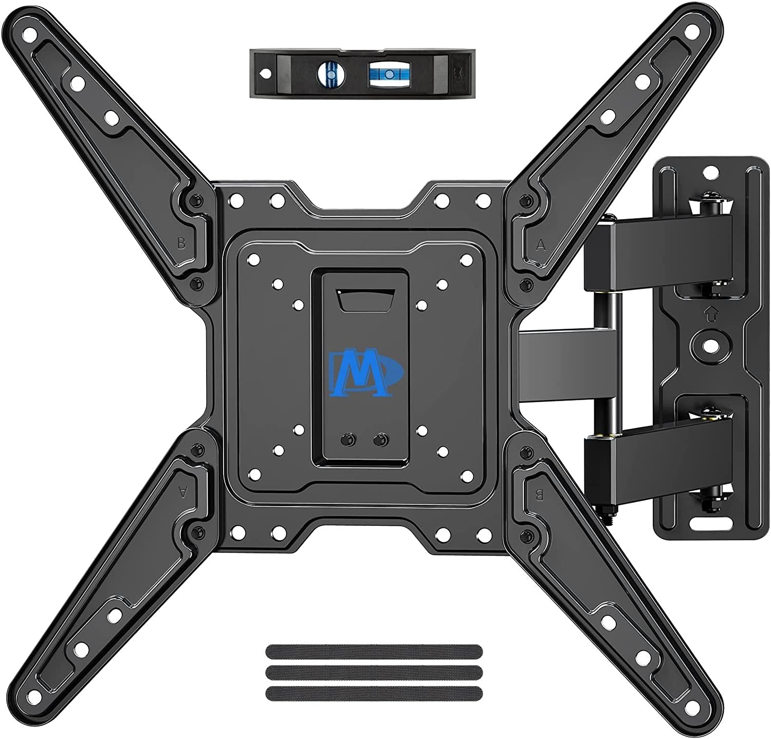 TV Wall Mount for Most 26-55 Inch Tvs, Full Motion TV Mount with Perfect Center Design on Single Stud Articulating Mount Max VESA 400X400Mm up to 77 LBS, Wall Mount TV Bracket MD2413-MX