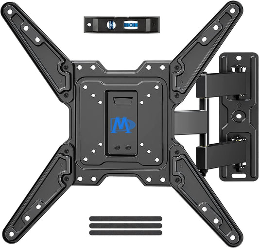 TV Wall Mount for Most 26-55 Inch Tvs, Full Motion TV Mount with Perfect Center Design on Single Stud Articulating Mount Max VESA 400X400Mm up to 77 LBS, Wall Mount TV Bracket MD2413-MX