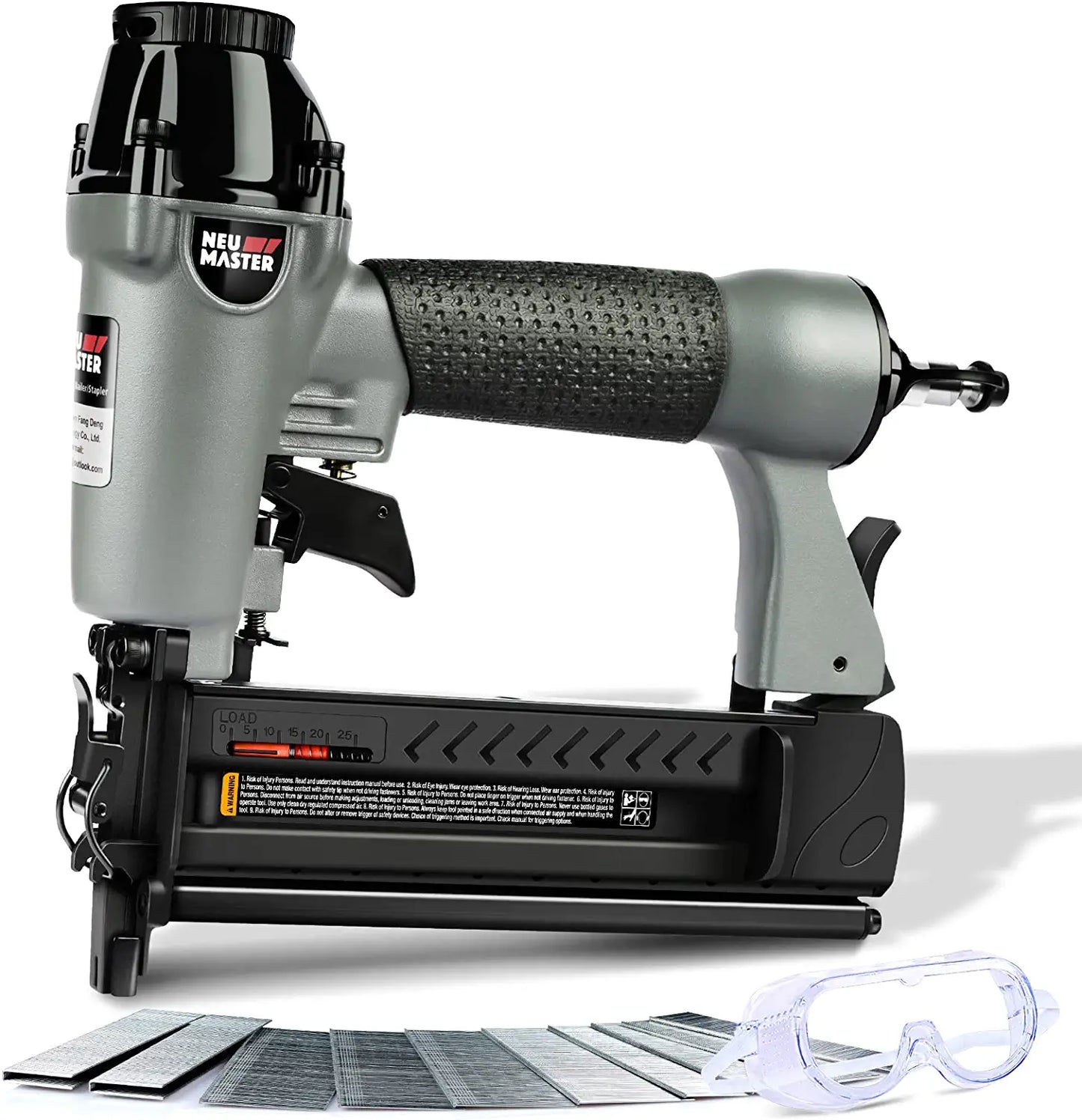 Pneumatic Brad Nailer,  2 in 1 Nail Gun Staple Gun Fires 18 Gauge 2 Inch Brad Nails and Crown 1-5/8 Inch Staples with Carrying Case and Safety Glasses