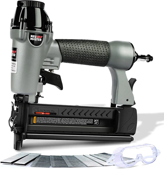 Pneumatic Brad Nailer,  2 in 1 Nail Gun Staple Gun Fires 18 Gauge 2 Inch Brad Nails and Crown 1-5/8 Inch Staples with Carrying Case and Safety Glasses