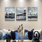 Family Bedroom Wall Decor Canvas Wall Art for Living Room Modern Wall Decorations for Bathroom Night View Paintings Kitchen Canvas Art Hang Pictures Artwork Home Decoration 3 Pieces