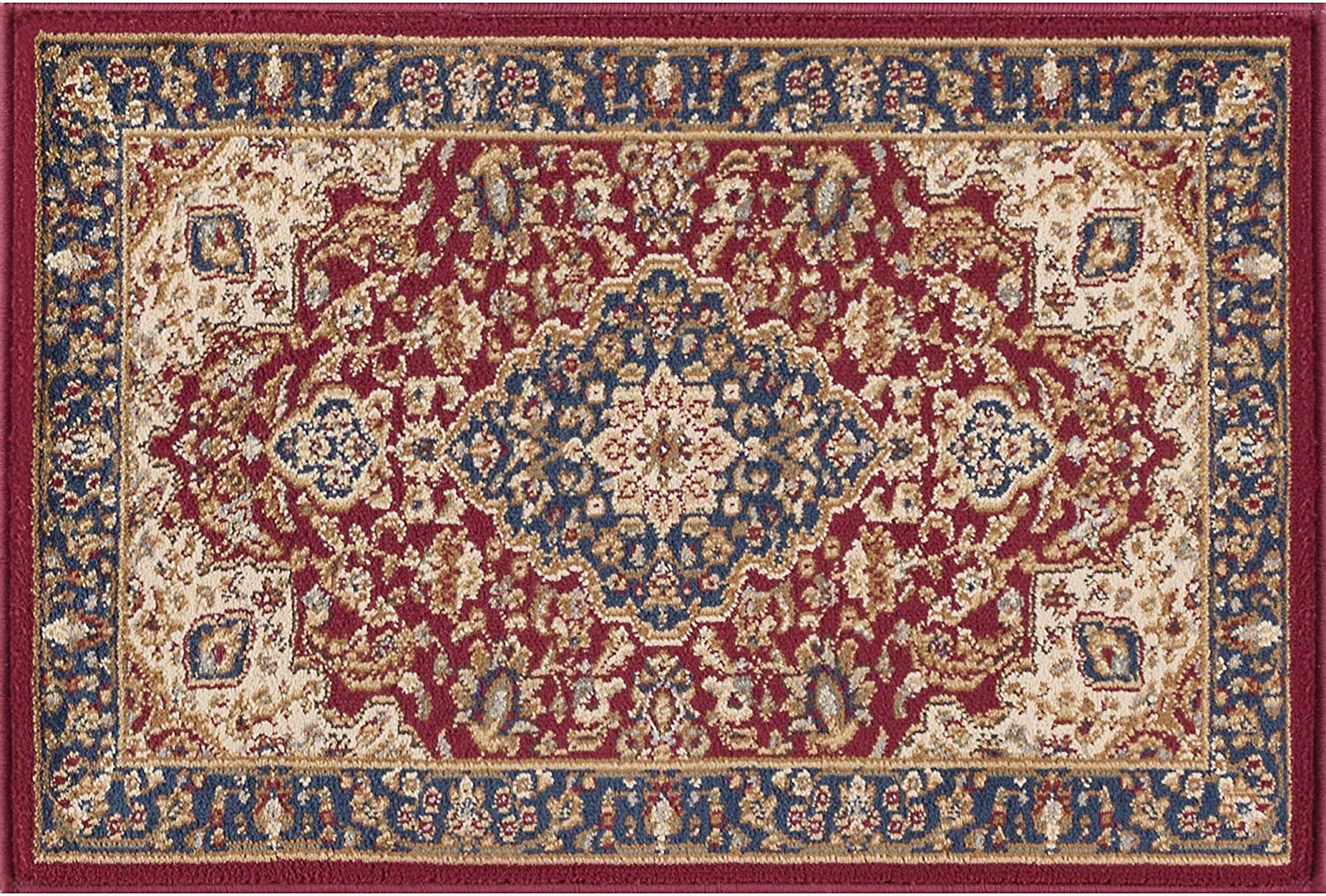 Kirsten Traditional Oriental Red Scatter Mat Rug, 2' X 3'