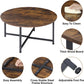 round Coffee Table, Industrial Style Cocktail Table Modern Leisure Tea Table, Kitchen Dining Table for Living Room, Dining Room, Tea, Home Office Balcony with Durable Metal Frame
