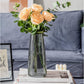 Ins Modern Glass Vase Irised Crystal Clear Glass Vase for Home Office Decor (Crystal Grey)