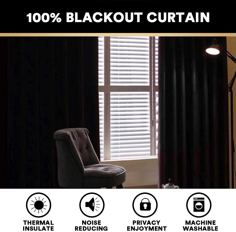 Primitive Textured Linen 100% Blackout Curtains for Bedroom/Living Room Energy Saving Window Treatment Curtain Drapes, Burlap Fabric with White Thermal Insulated Liner (2 Panels, 52 X 84 In, Natural)