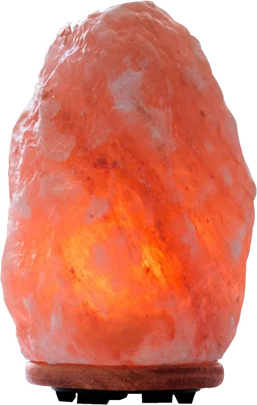 Himalayan Glow 1004 Crystal Himalayan Salt Lamp, Night Light Hand Crafted for Home Decor, 7-9 Inch, Orange/Amber