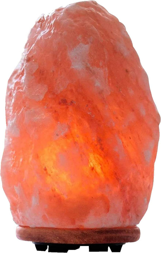 Himalayan Glow 1004 Crystal Himalayan Salt Lamp, Night Light Hand Crafted for Home Decor, 7-9 Inch, Orange/Amber