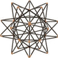 Metal Geometric Sculpture with Gold Accents, 7" X 7" X 7", Black