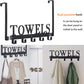 Over the Door Hooks, Towel Holder for Bathroom, Door Mount Towel Rack Towel Hooks for Bedroom Kitchen Pool Beach Towels Bathrobe Wall Mount Hang on the Door Cabinet Cupboard Metal Sandblasted (Black)