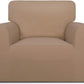 Super Stretch Chair Sofa Slipcover – Spandex Non Slip Soft Couch Sofa Cover, Washable Furniture Protector with Non Skid Foam and Elastic Bottom for Kids, Pets （Chair, Camel）