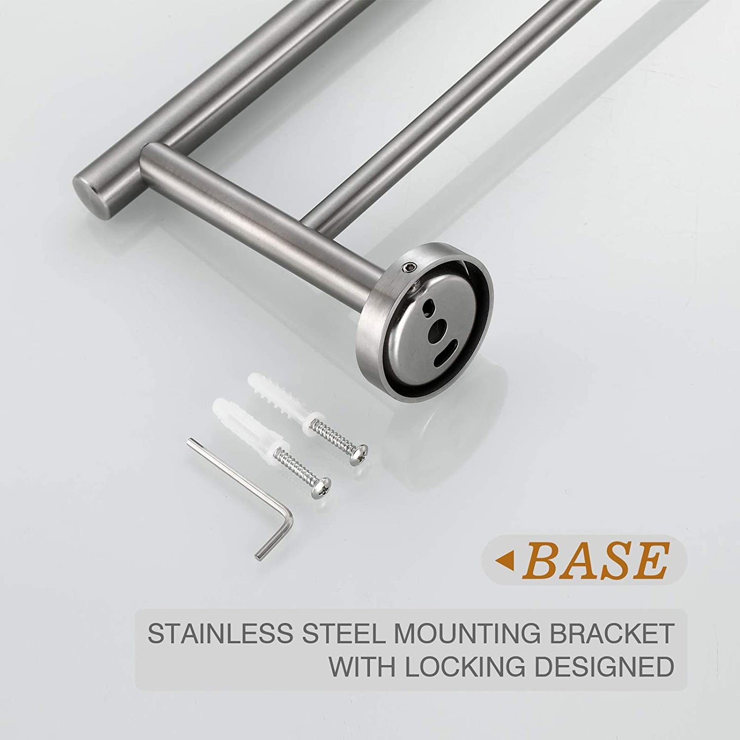 5 Piece Brushed Nickel Bathroom Hardware Set, Includes 24 Inch Double Towel Bar, Modern Bathroom Accessories Kit
