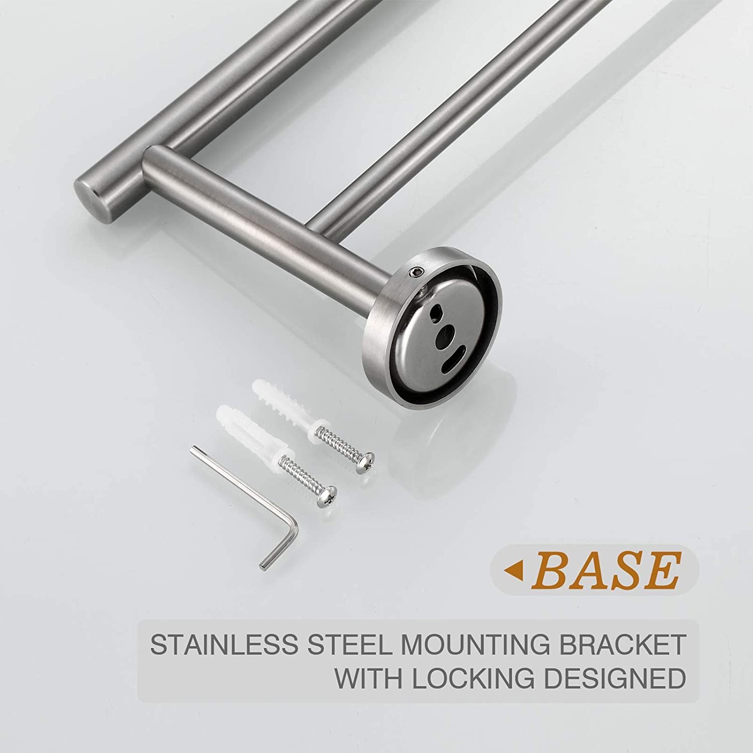 5 Piece Brushed Nickel Bathroom Hardware Set, Includes 24 Inch Double Towel Bar, Modern Bathroom Accessories Kit