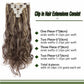 Benehair Clip in Hair Extensions Full Head Long Thick 8 Pieces Hair 18 Clips Curly Wavy Straight Hairpieces 100% Real Natural as Human Best Hair Set 24'' Curly Dark Brown & Ash Blonde