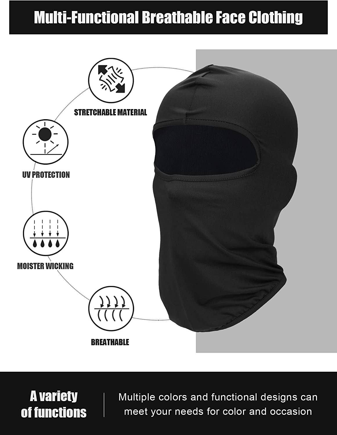SATINIOR 9 Pcs Ski Mask for Men Full Face Helmet Mask Balaclava Winter Neck Gaiter Outdoor Cycling Windproof Hood