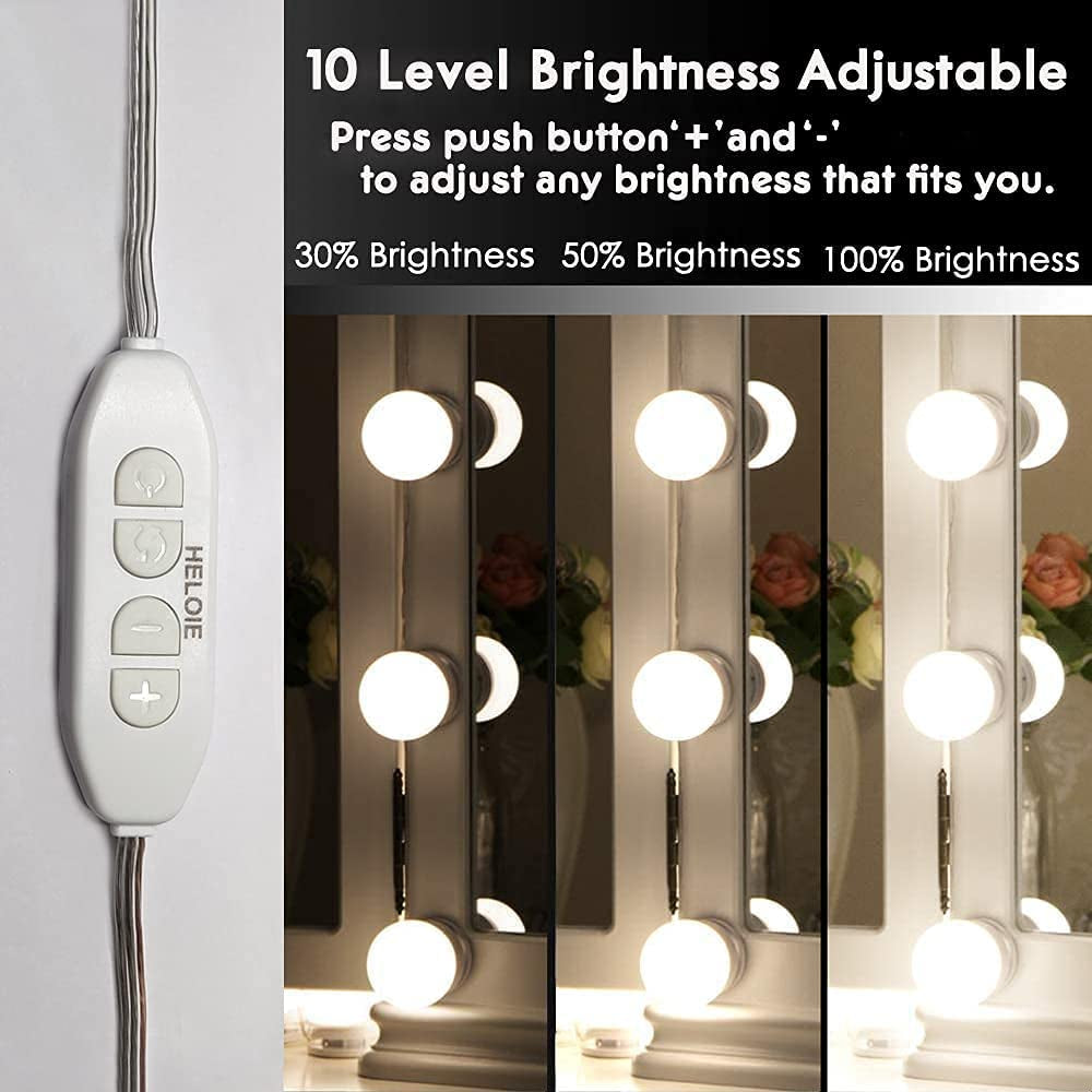 Led Vanity Mirror Lights with 10 Dimmable Light Bulbs 17Ft Makeup Vanity Light for Vanity Table Dressing Room Mirror