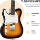 LEFT HANDED Electric Guitar 39 Inch TELE Electric Guitar DTC-100 Solid Body TC Style Electric Guitar Kit with Bag, Strap, Cable for Beginner