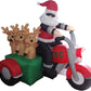 5 Foot Tall Christmas Inflatable Santa Claus and Three Reindeer on Motorcycle Outdoor Indoor Decoration