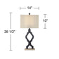 360 Lighting Modern Table Lamps 26.5" High Set of 2 Classic Moroccan Black Off White Rectangular Fabric Shade for Living Room Family Bedroom