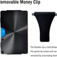 Metal Wallets for Men with Money Clip - Slim Minimalist Aluminum Wallet Credit Card Holder RFID Blocking(Cd Raised Grain, Black)