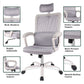 Office Chair, High Back Desk Chair Ergonomic Mesh Computer Chair with Headrest and PU Arms, Gray