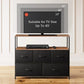 Dresser TV Stand, Entertainment Center with Fabric Drawers, Media Console Table with Open Shelves for TV up to 45 Inch, Storage Drawer Unit for Bedroom, Living Room, Black and Rustic Brown