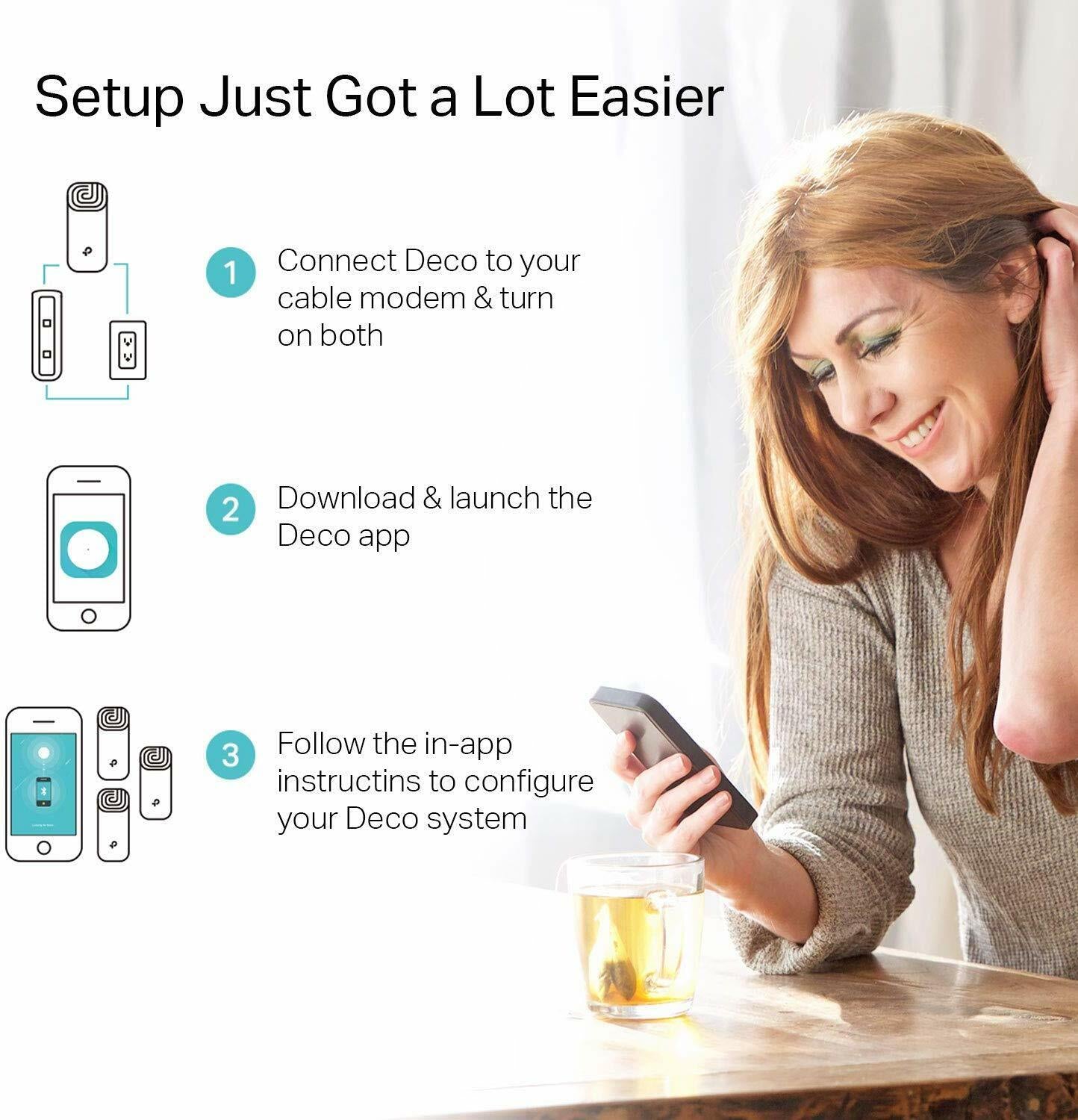 Tp-Link 3-Pack Mesh Wifi System, Seamless Roaming, Deco M4 3-Pack