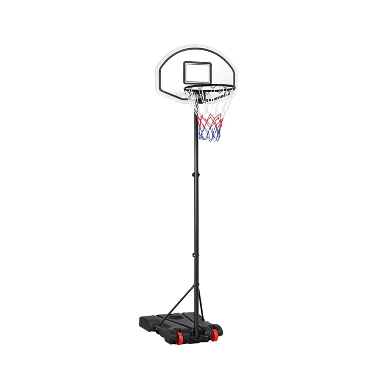 SmileMart 5.2-7ft Height Adjustable Basketball Hoop System for Outdoor, Black