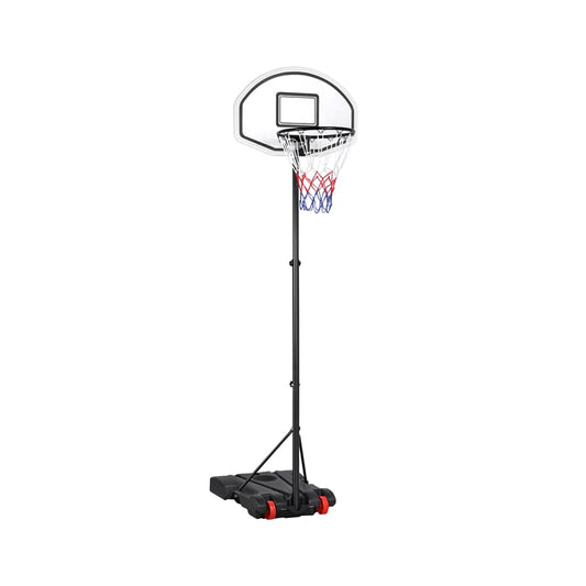 SmileMart 5.2-7ft Height Adjustable Basketball Hoop System for Outdoor, Black