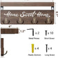 Wall-Mounted Key and Mail Holder, Wooden Key Rack with 4 Double Key Hooks, Rustic Home Decor for Entryway