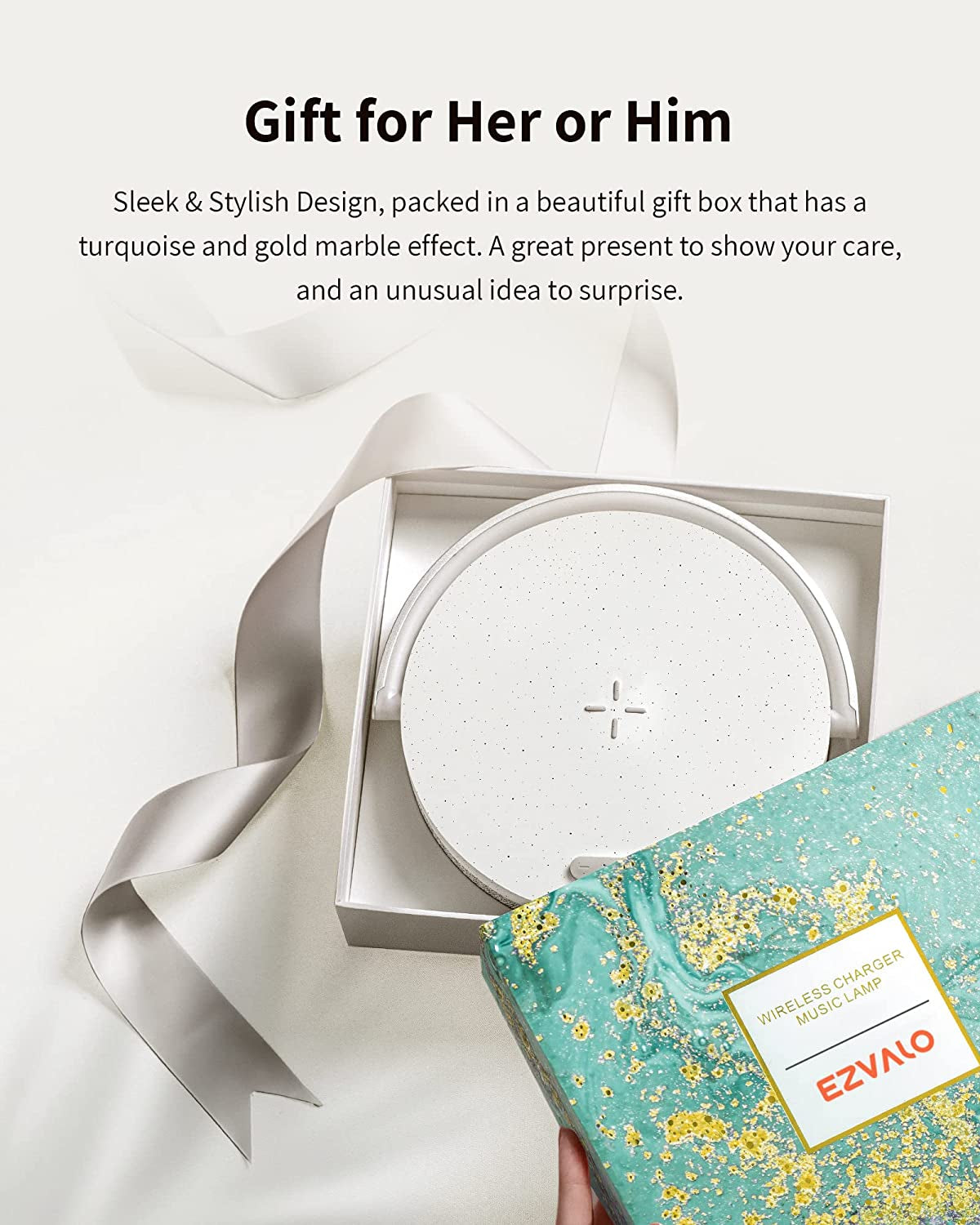 LED Night Light,  Music Bedside Lamp with Wireless Charger, 4 in 1 Touch Lamp, Portable Bluetooth Speaker, Phone Holder, Dimmable Wireless Charging Lamp Birthday Gifts for Women, Men, Dad, Mom