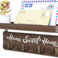 Wall-Mounted Key and Mail Holder, Wooden Key Rack with 4 Double Key Hooks, Rustic Home Decor for Entryway