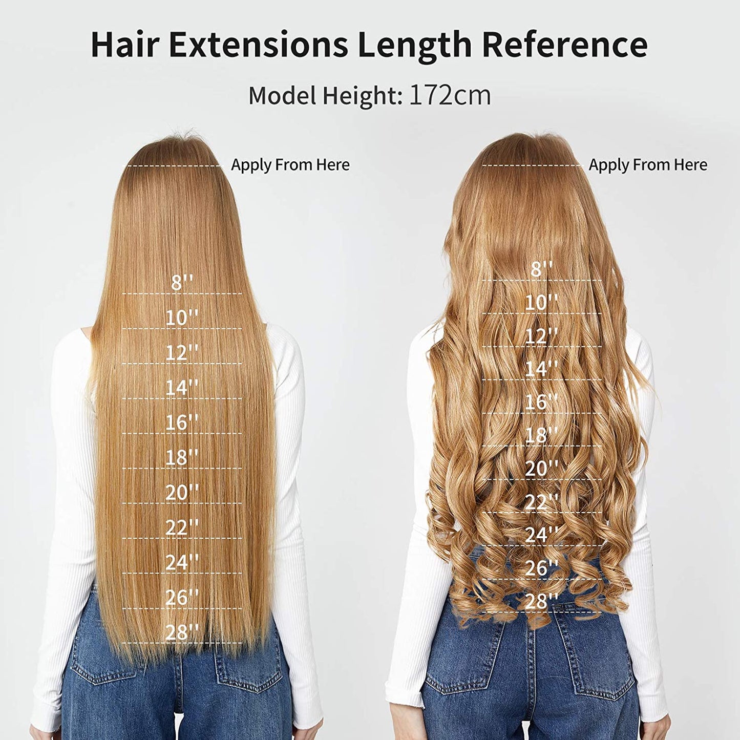 REECHO 14" 1-Pack 3/4 Full Head Wavy Clips in on Synthetic Hair Extensions Hairpieces for Women 5 Clips 3.6 Oz per Piece - Dark Brown