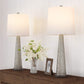 Lavish Home Table Lamps Set of 2 Contemporary Hammered-Look Glass for Bedroom, Living Room, Office with Energy-Efficient LED Bulbs