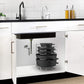 Heavy Duty Pan Rack, Pot Lid Rack, Kitchen Cabinet Pantry Cookware Organizer Rack Holder | 5 Adjustable Dividers, Chrome
