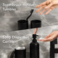 Bathroom Accessories Matte Black Set of 4, Bathroom Organization, Bathroom Accessory Set - Soap Dispenser, Bathroom Jars, Toothbrush Cup, Brush Holder, Made of Resin, Modern Home Decor