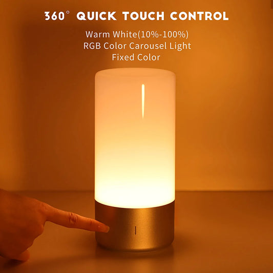Touch Lamp, Lamp for Bedroom, 3-Level Brightness Warm White Light, RGB Colorful Mode for Fun, as a Gift for Christmas