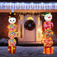 Outdoor Christmas Decorations Yard Stakes Signs with 40LED String Lights- New Year Giant Holiday Grinch Xmas Decor for Home Lawn Pathway Walkway Candyland Party- 50Inch