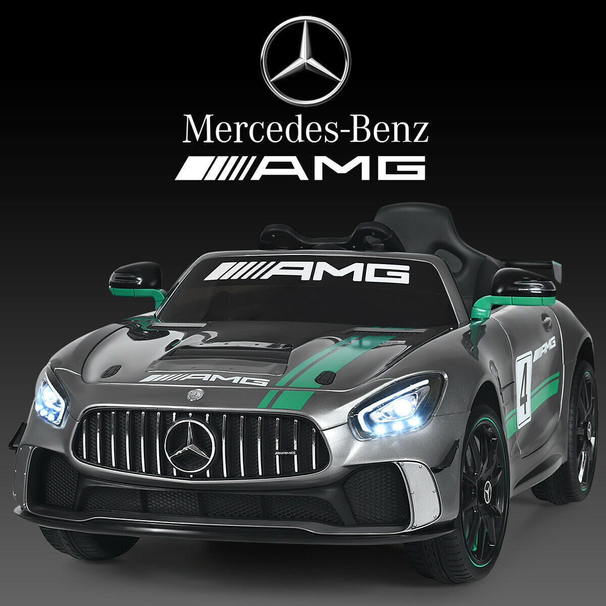 Licensed Kids Ride on Car 12V Electric Mercedes Benz 2.4G Remote Control Silver