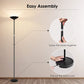Floor Lamp, Standing Lamp, 20W 2000LM LED Torchiere Floor Lamp, Stepless Dimmable, Touch Control, 3000K Daylight, 50000Hrs Lifespan, Floor Lamps for Living Room, Standing Lamps for Bedroom