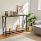 Console Table, Narrow Sofa Table with Shelves, 2 Tier Industrial Entryway Table W/Metal Frame for Hallway/Foyer/Corridor/Front Hall, 40 X 11.81 X 31.5 Inches -Greige and Black