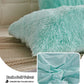 2 Pack Faux Fur Pillow Shams,Shaggy Plush Home Decorative Luxury Series Super Soft Furry Pillow Case with Zipper Closure for Home Sofa Couch Decoration,Standard Queen(Mint,20"X26")