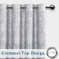 Grey Ombre Blackout Curtains with Tiebacks for Bedroom - Floral Patterned Noise Reducing Thermal Insulated Room Darkening Curtains for Living Room, 52 X 84 Inches, 2 Window Curtain Panels