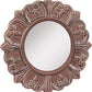 Decorative 9" Warm Taupe round Ceramic Accent Wall Mirror