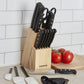 Farberware 22-Piece Never Needs Sharpening Triple Rivet High-Carbon Stainless Steel Knife Block and Kitchen Tool Set, Black