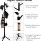 Wooden Tree Coat Rack Stand, 3 Adjustable Sizes, 8 Hooks - Super Easy Assembly NO Tools Required - Free Standing Solid Coat Hanger Stand for Clothes, Suits, Accessories (Black)