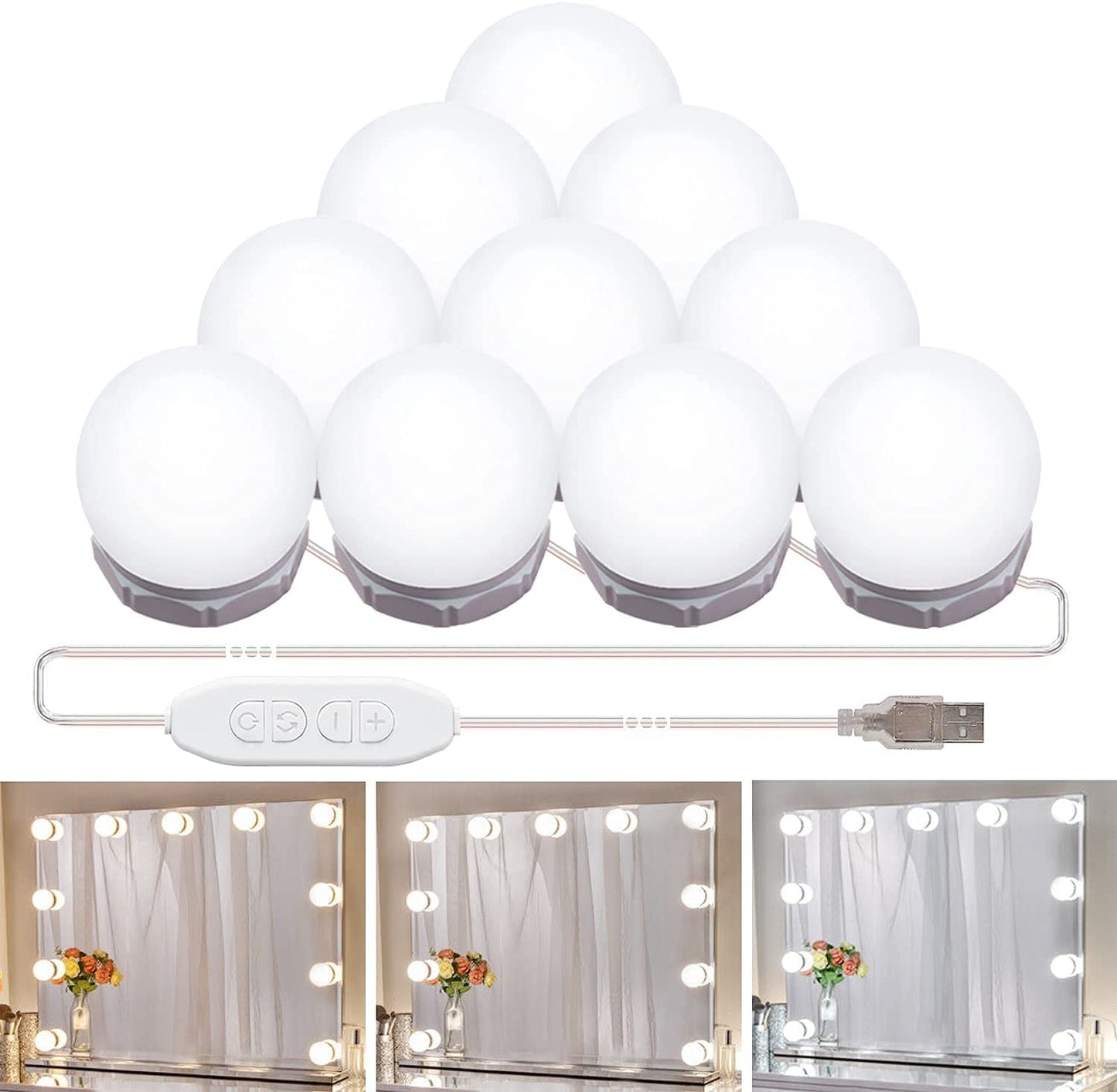 Led Vanity Mirror Lights with 10 Dimmable Light Bulbs 17Ft Makeup Vanity Light for Vanity Table Dressing Room Mirror