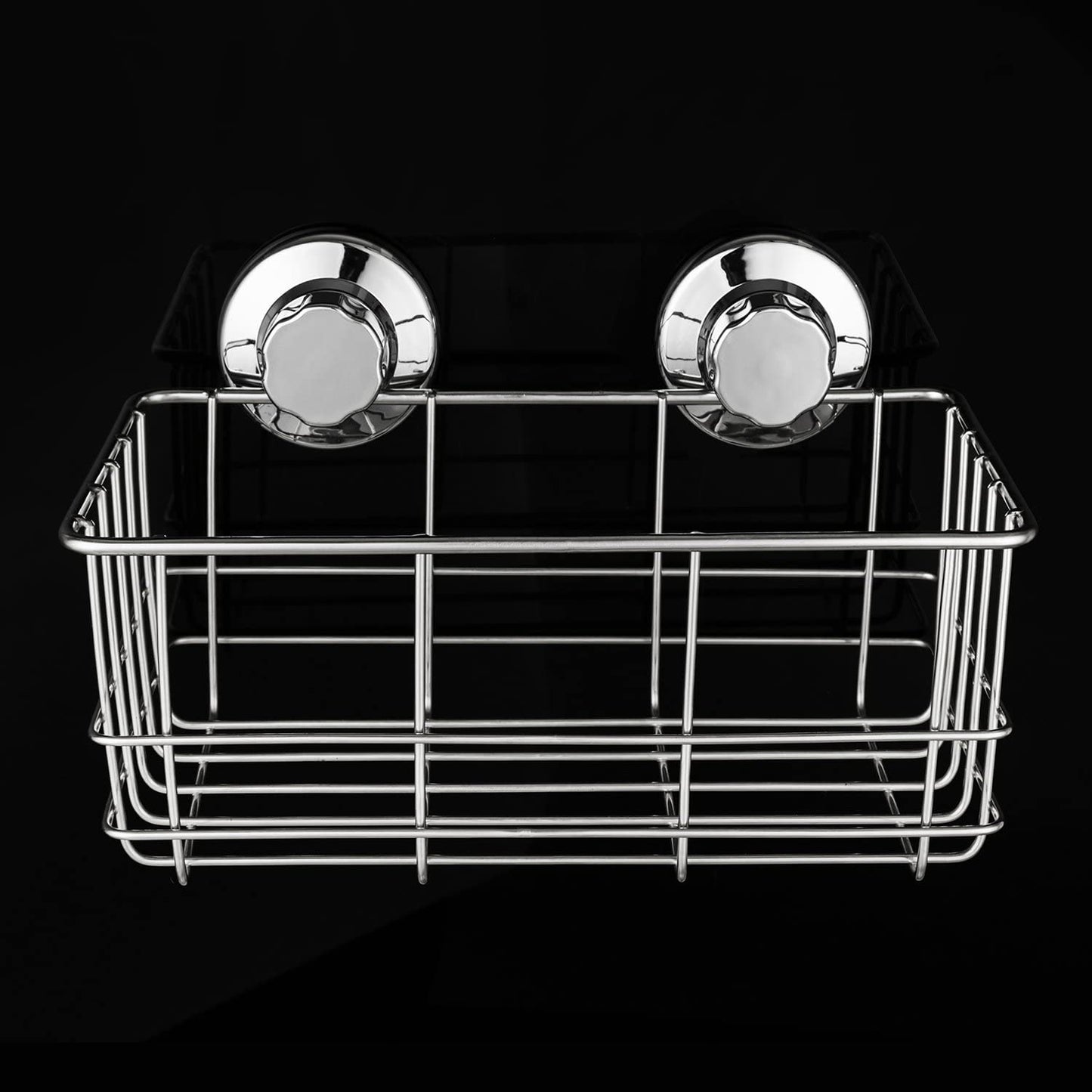 Suction Cup Deep Shower Caddy Bath Wall Shelf for Large Shampoo Shower Gel Holder Bathroom Storage - Rustproof Stainless Steel