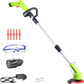 Cordless Lawn Trimmer Weed Wacker:  12V Grass Trimmer Lawn Edger with 2.0Ah Li-Ion Battery Powered and Cutting Blade, Adjustable Height Weed Eater Tool for Garden and Yard
